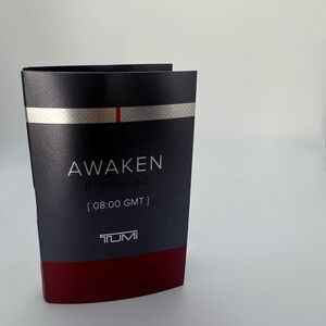 Tumi AWAKEN Distilled 8:00 GMT Extrait de Parfum Sample Vial Spray 2 mL - NEW